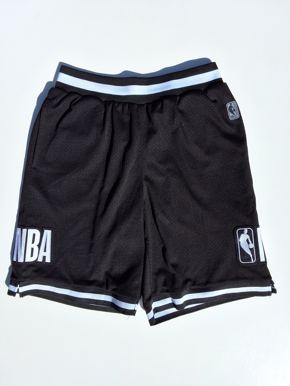 Ultra Game NBA Men's Knit Active Basketball Shorts - Black/White (Size M)